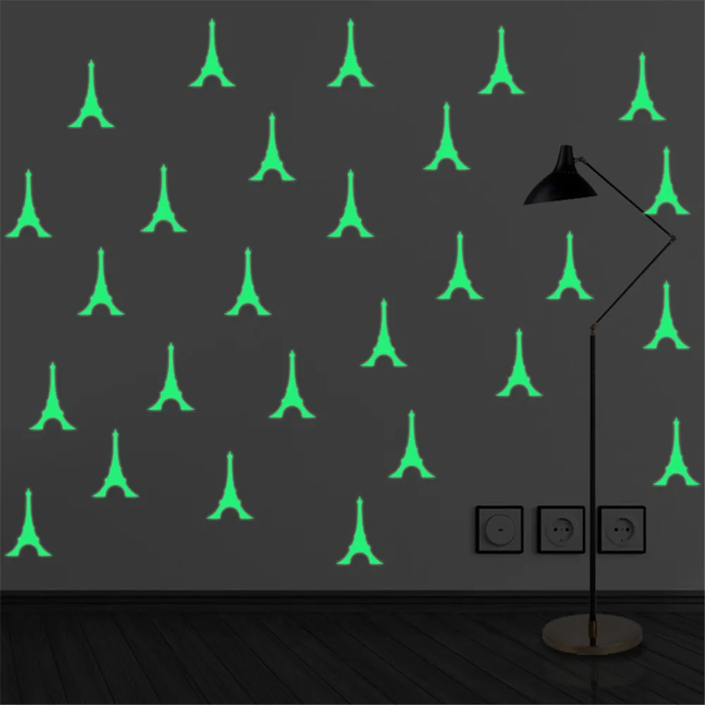 

Phosphorescent Eiffel Tower Novelty Noctilucent Luminous Poster Fosforescente Wall Sticker Ceiling Bedroom Decal Home Decoration