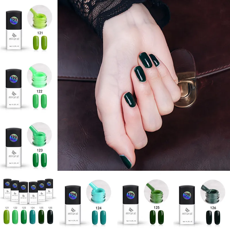 

MiFanXi Green Series Nail UV Gel 6ml Soak Off Polish UV Glue Manicure Nail Art Varnish Tool