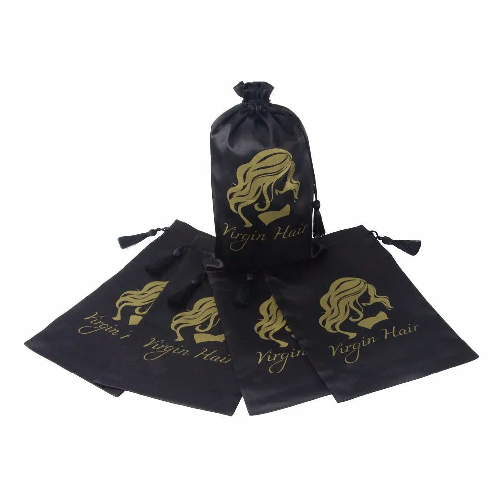 10pcs Black Virgin Hair Packaging Bag With Drawstring 10pcs Black Virgin Hair Packaging Bag With Drawstring Extension Bundles Satin Tassel In Storage Bags From Home Garden On Aliexpress
