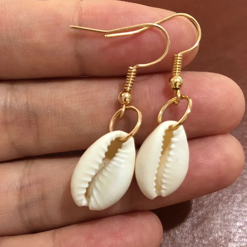 

New Sea Ocean Shell Earrings For Women Gold Silver Color Metal Statement Earring 2019 Fashion Drop Earring Beach Jewelry