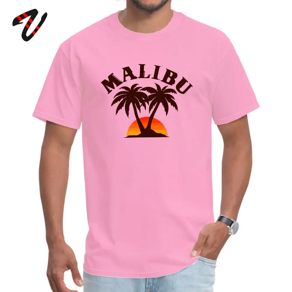 Prevailing Men T Shirt O Neck Short Sleeve Cotton Malibu California T shirt Tops & Tees Print Tee-Shirt Drop Shipping Malibu California T shirt 30876 pink