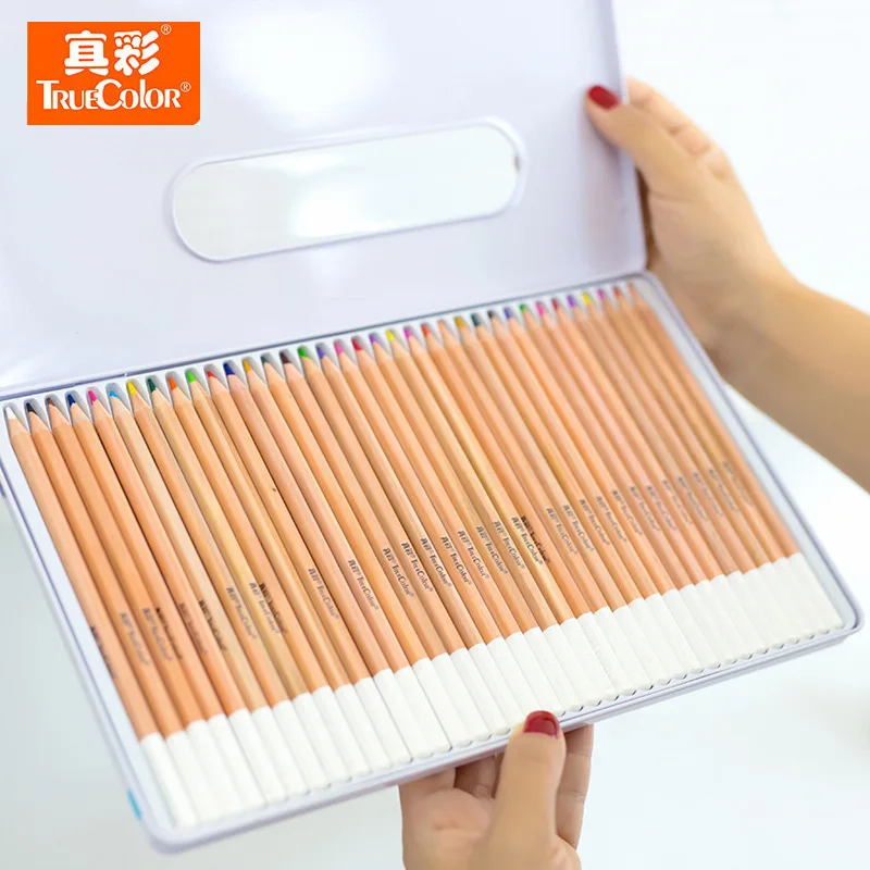 

New High Quality24 36 48 Color TrueColor Fine Art Drawing Oil Base Non-toxic Pencils Set For Artist Sketch Free Shipping