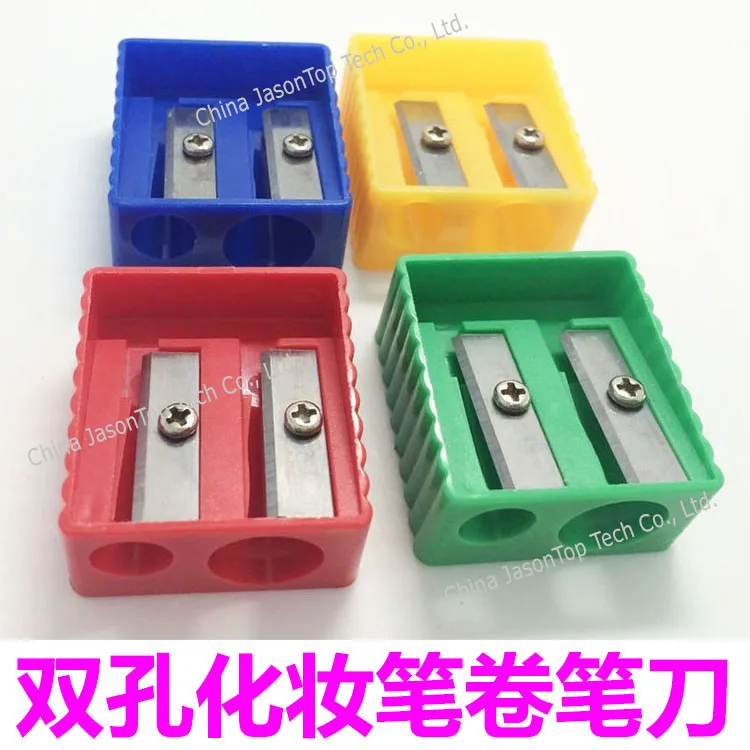 

Makeup Pencil Sharpener 2 two inclined holes Eyebrow Pencil Shaver Eye Lip Liner Pen Cosmetic Pencil Sharpener Double Blades
