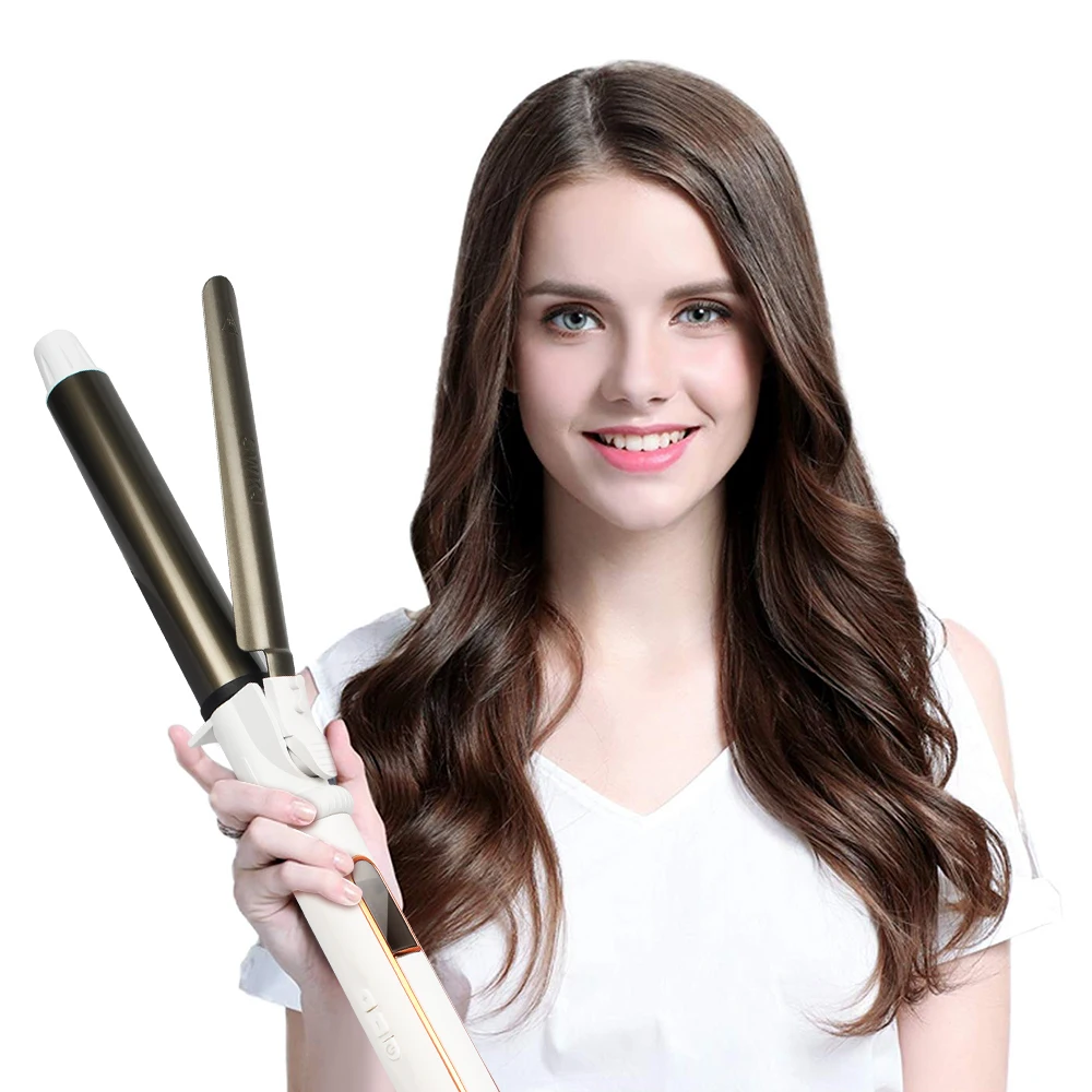 Hair Tools Hair Curler Ushow Curling Iron with Tourmaline Ceramic Technology and Digital Controls with Heat Resistant Silicone Mat