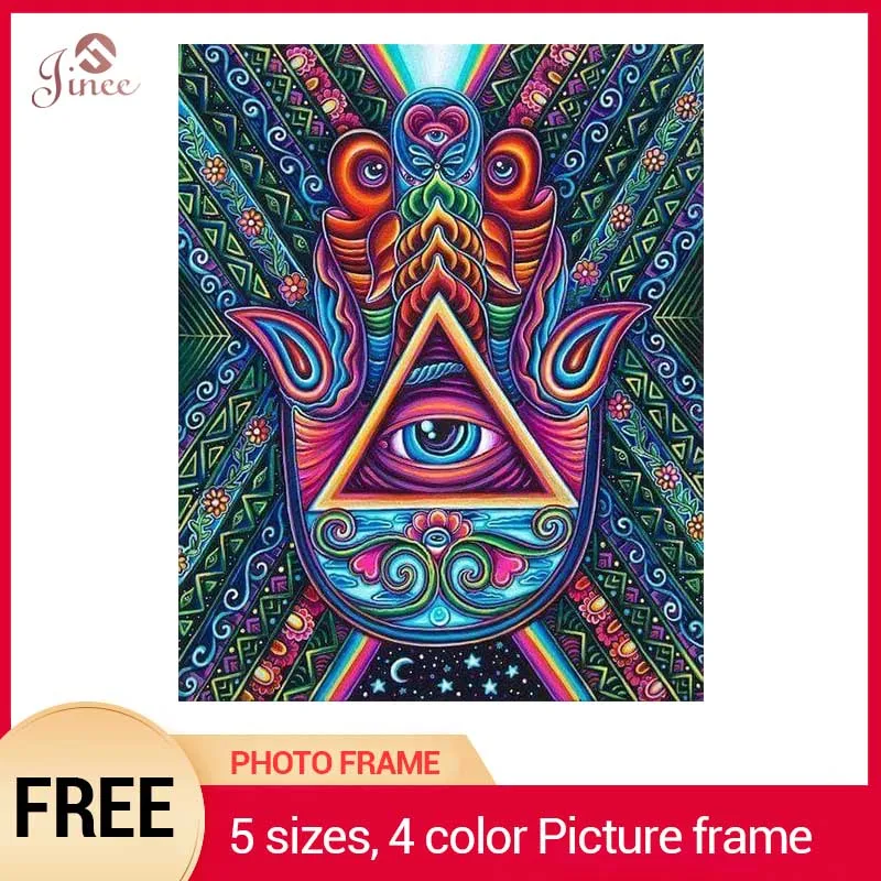 5D DIY Diamond Painting Hamsa Full Drill Fatima's Hand Rhinestone Cross Stitch Kits Handmade Embroidery Miriam's Gift | Дом и сад