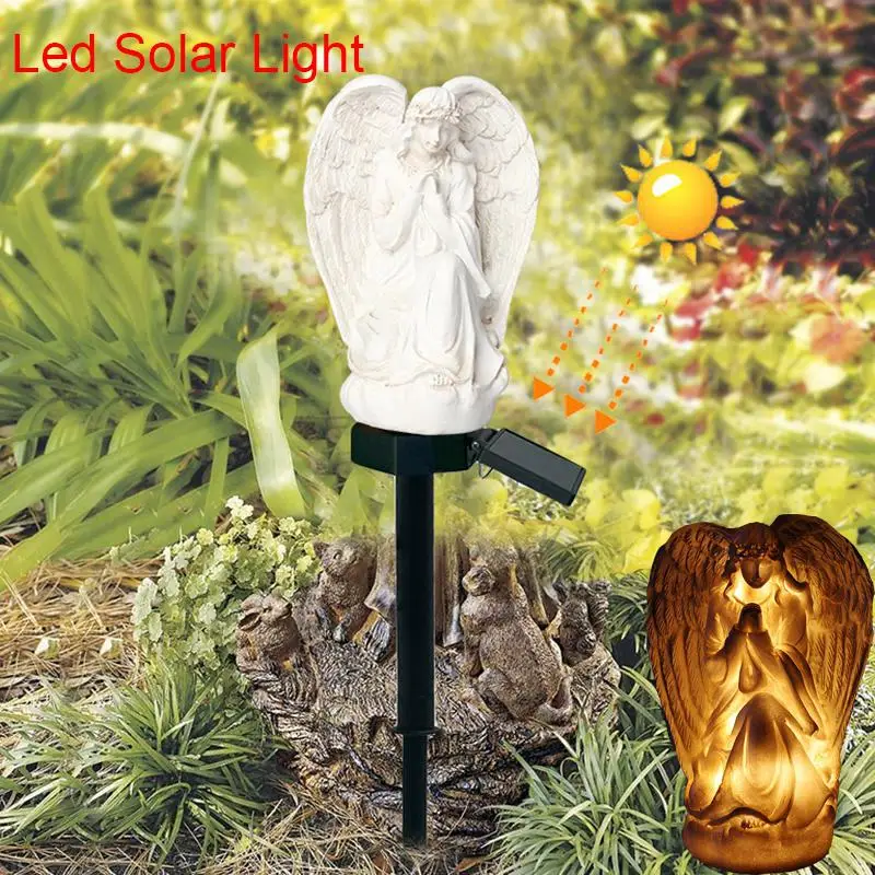 

Angel LED Solar Warm White Lawn Light Outdoor Waterproof Garden Landscape Decorative Resin Lawn Light