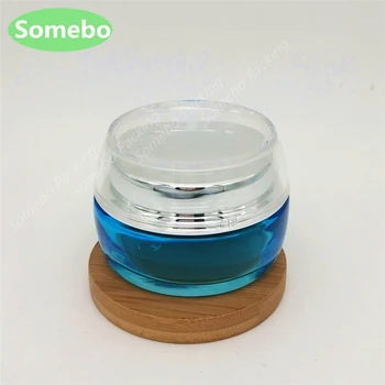 

200pcs/lot 50G Blue Glass Face Cream Jar, 50G Cosmetics Packaging Bottle,Skin Care Cream Jar, Blue Glass Jar for Cream
