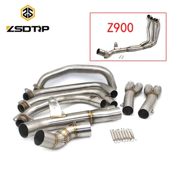 

ZSDTRP Z900 Motorcycle full System Exhaust For Kawasaki Z900 2017 2018 Modified Muffler Pipe Exhaust Middle Pipe