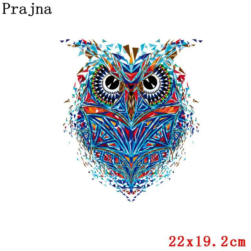 Prajna, с единорогом, теплопередача, Тигровое сердце, грудь, совы, глажка, нашивки, череп, панк, термопередача для одежды, сделай сам, футболка - Цвет: Безникелевый белый