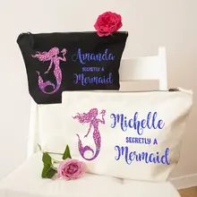 На заказ тайно Русалка подружки невесты цветок девушка день рождения свадьба подарок Макияж Косметички Кошельки Свадебные вечерние сумки