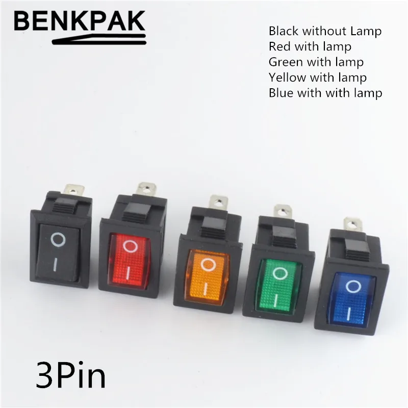 

5pcs Mini 3 Pin Dashboard On Off Position Rocker Switch Illuminated Spst with Light