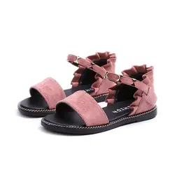 Мода для девочек летние туфли милые детские сандалии для девочек принцесса детская пляжная обувь с туфли с заклепками для девочек удобные