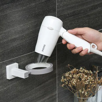 

Self-adhesive Hair Dryer holder Wall Mounted Hairdryer Rack stand Organizer bracket bathroom accessories