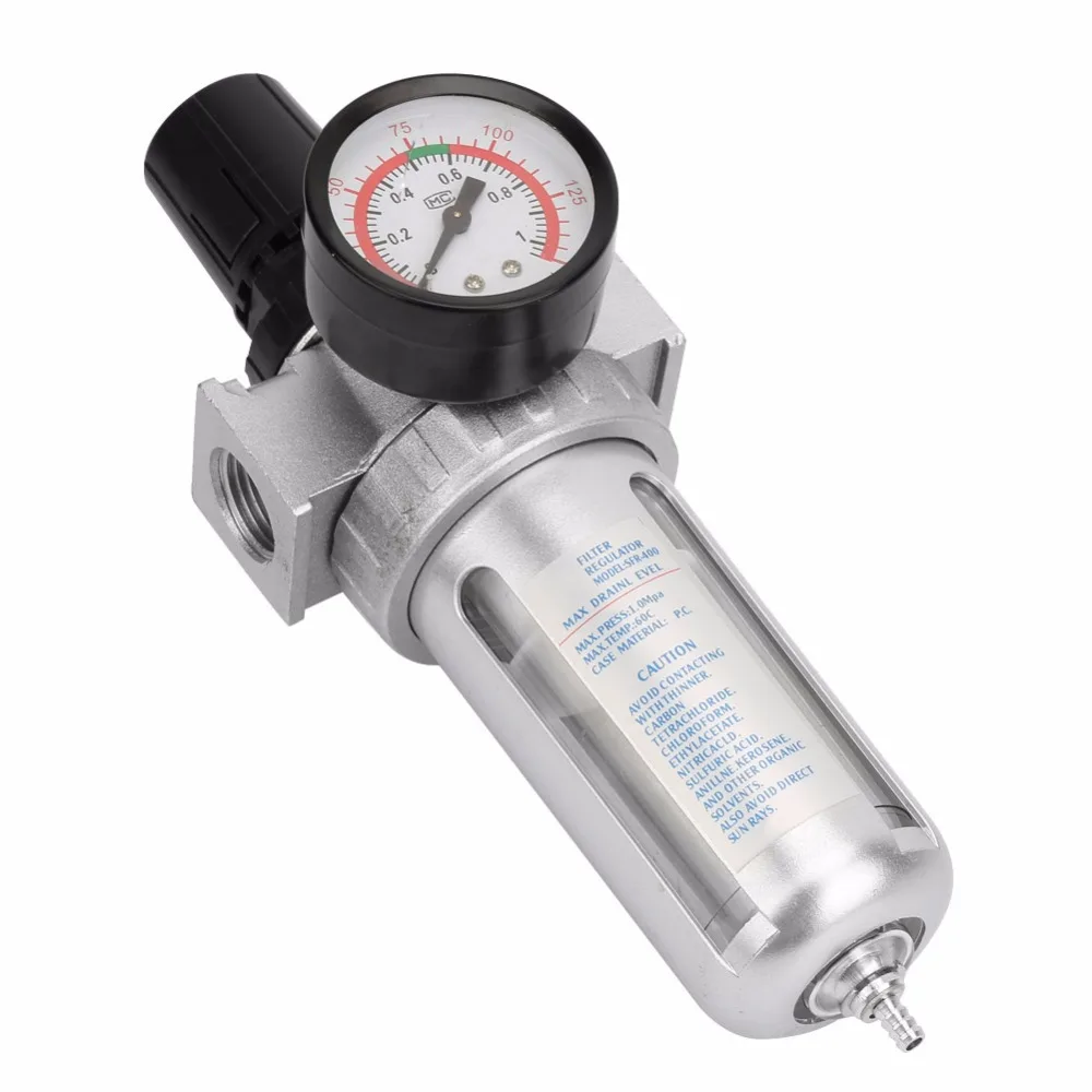 

1/2" Air Compressor Filter Regulator Moisture Water Trap With Mount Connection 1.0Mpa Maximum Pressure 5-60 Degrees Temperature