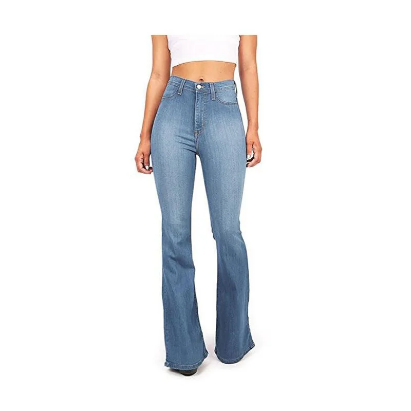 

Women Jeans High Waist Loose Denim Elasticity Jeans Casual Trousers for Ladies Basic Female Flare Pants Plus Size Flare Pants