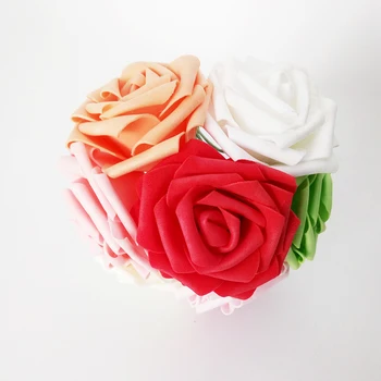 

50 pcs / lot 8cm PE rose branch wedding bride decoration bouquet home DIY gift rose branch decorative wreath flower decoration