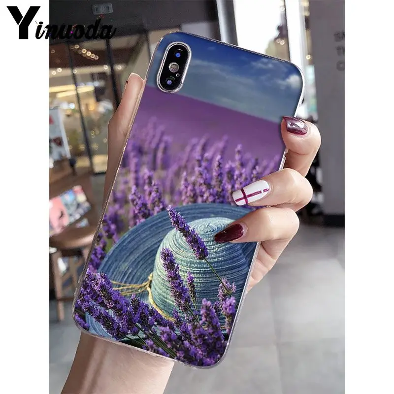 Yinuoda простой Лавандовый Фиолетовый цветы Мягкий силиконовый чехол для телефона чехол для Apple iPhone 8 7 6 6S Plus X XS MAX 5 5S SE XR чехол