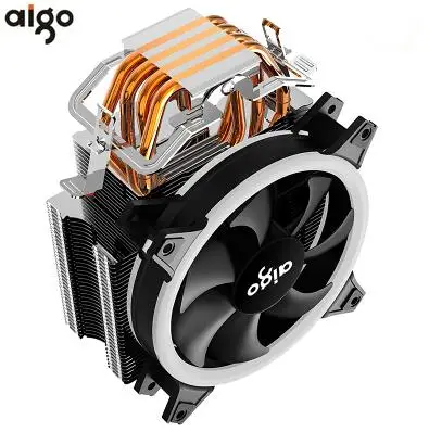 Aigo E4 PC Вентилятор охлаждения процессора кулер 4 тепловые трубки кулер процессора вентилятор Радиатор алюминиевый радиатор кулер процессора Для LGA775/1155/1156/1366/AMD - Цвет лезвия: E3