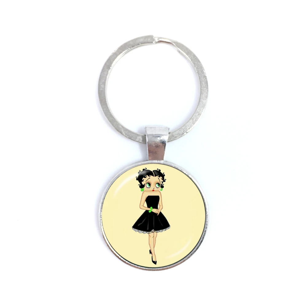 Новинка 2018 Naive и Sexy Hyperbole Betty Boop Series узор 25 мм круглый стеклянный кабошон брелок