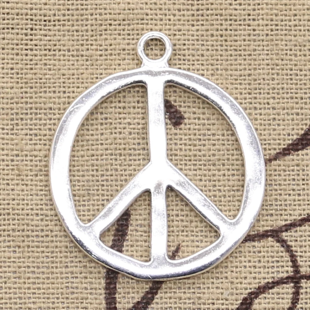

4pcs Charms peace symbol 34x30mm Antique Silver Bronze Plated Pendants Making DIY Handmade Tibetan Silver Bronze Finding Jewelry