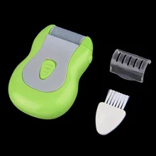 Mini Battery Operated Pedicure Foot Heel Callus Buffer Dry Skin Removal File with green color Drop Shipping Wholesale
