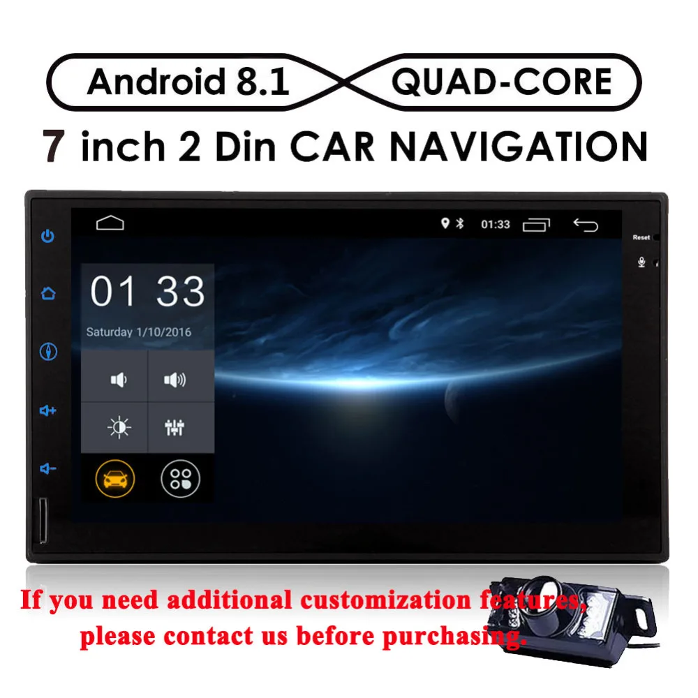 

2 Din Android 8.1 OS Car Stereo Headunit 7 Inch Capacitive Touch Screen Support GPS Navigation Screen Mirror WiFi 3G&4G Internet