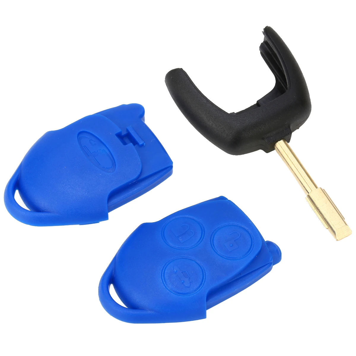 3 Buttons Car Key Protector Connect Set Remote Car Key Shell Styling Cover For Ford Transit Blue Case