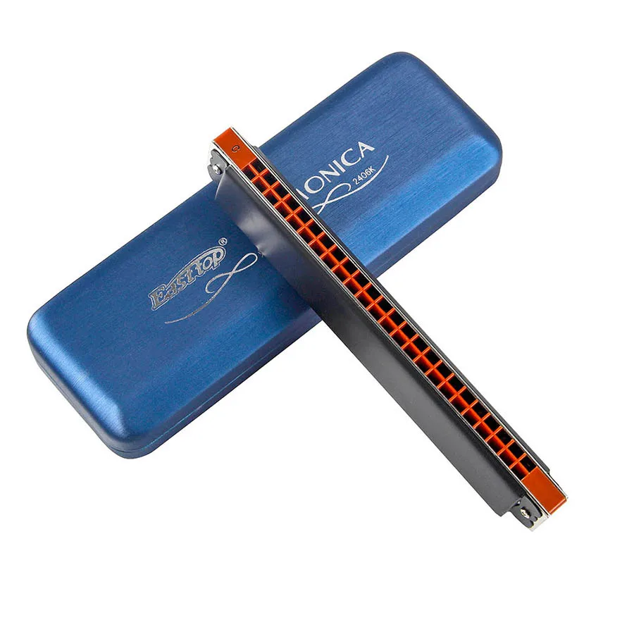 Easttop new tremolo T2406K 24holes harmonica tremolo harmonica mouth organ black paint Easttop new tremolo T2406K 24holes harmonica tremolo harmonica mouth organ black paint