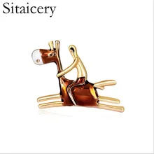 Sitaicery Riding Donkey Men Brooch Enamel Pins Animal Figure Brooches For Women Men Collar Clips Scarf Buckle Brooch Jewelry crystal enamel green gecko brooches lizard brooch pins animal corsage chameleon scarf buckle