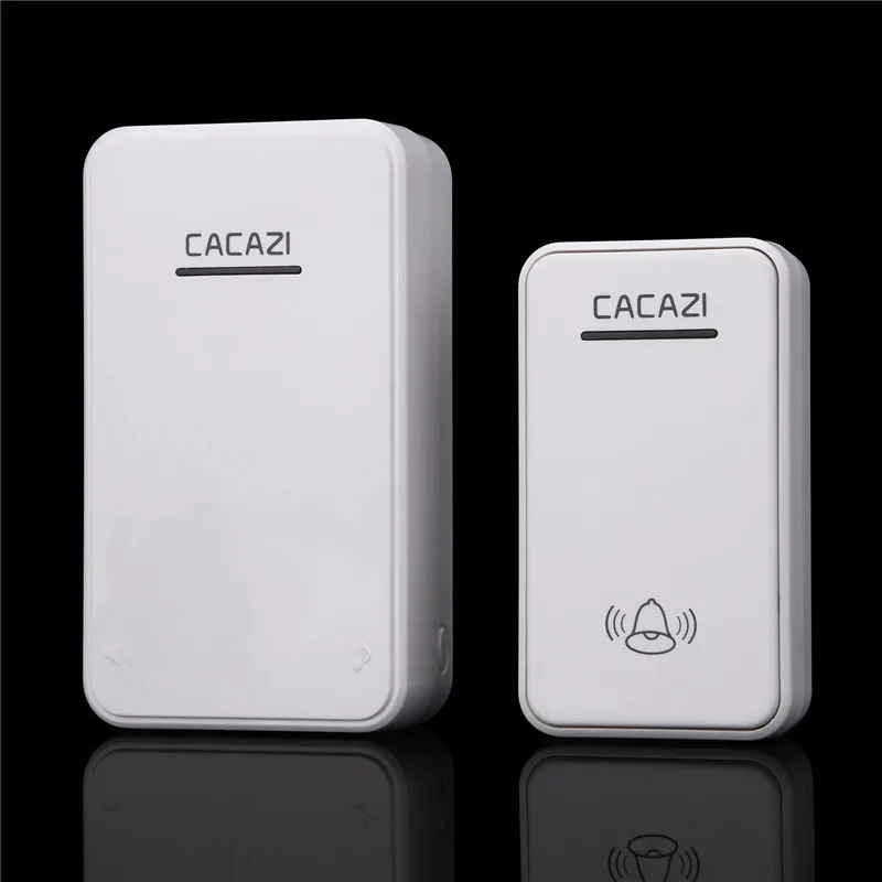 CACAZI белый/черный дальний беспроводной дверной звонок постоянного тока с батарейным питанием 300 м дистанционный дверной звонок 48 колец 6 объемный дверной Звонок