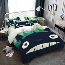 Cute Totoro Bedding Set Green Natural Scenery Duvet Cover Set Kids Cartoon Bedding Cover Pillowcase Home Decor Cute Totoro Bedding Set Green Natural Scenery Duvet Cover Set Kids Cartoon Bedding Cover Pillowcase Home Decor