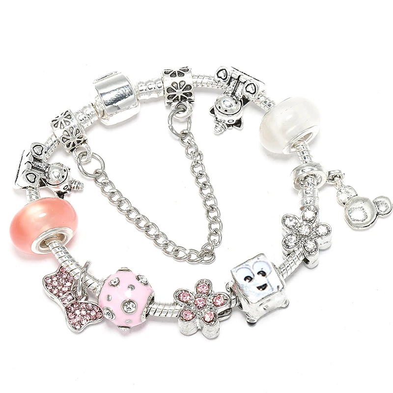 Silver Color Unicorn Bowknot Crystal Beads Bracelet -Unicorn Fashion