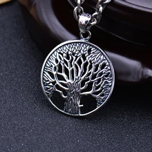 S925 tailandesa Solid árbol de plata of Life colgantes para hombre collar de la joyería 100% Real Pure genuino plata esterlina 925 CP17