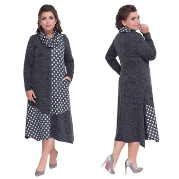 

Fashion Europe Style Women Dress A-line Office Lady Dress Sweet Temperament Spring Summer O Neck Polyester Dot Dress JTZBD2015