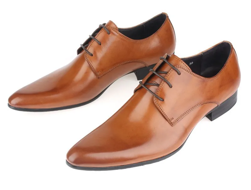 Горячая распродажа! Коричневая Мужская Свадебная обувь; деловая обувь из натуральной кожи; мужская модельная обувь