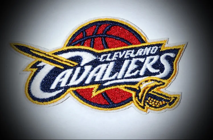 

Hot ! Free shipping Yellow Red basketball Cleveland Badge iron on applique or Sew on fashion embroidery applique patch