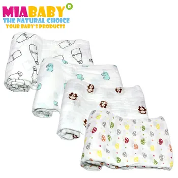 

Miababy (4pcs/lot)100% cotton muslin baby swaddle, super soft , swaddle your newborn