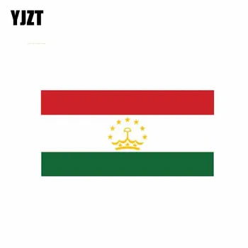 

YJZT 11.6CM*5.6CM Tajikistan Flag Decal Funny Reflective PVC Car Sticker 6-1118