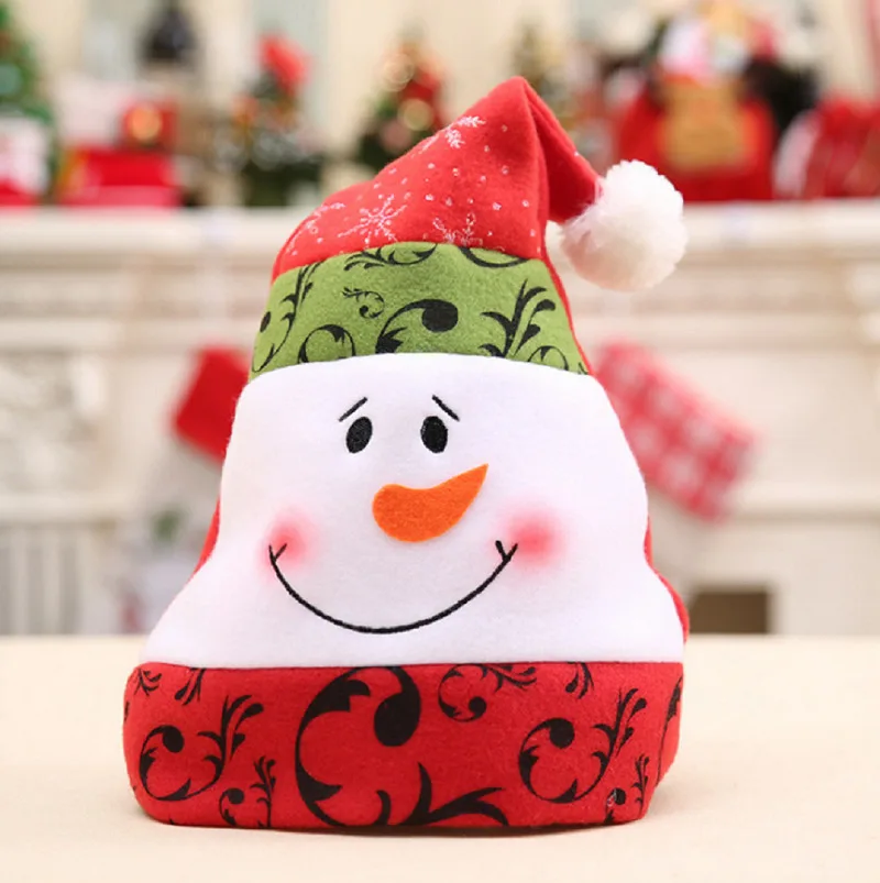 Snowman Рождественская шапка для взрослых и детей, Толстая теплая шапка Санта Снеговик олень, шапки, рождественские аксессуары, Декор для дома - Цвет: Snowman