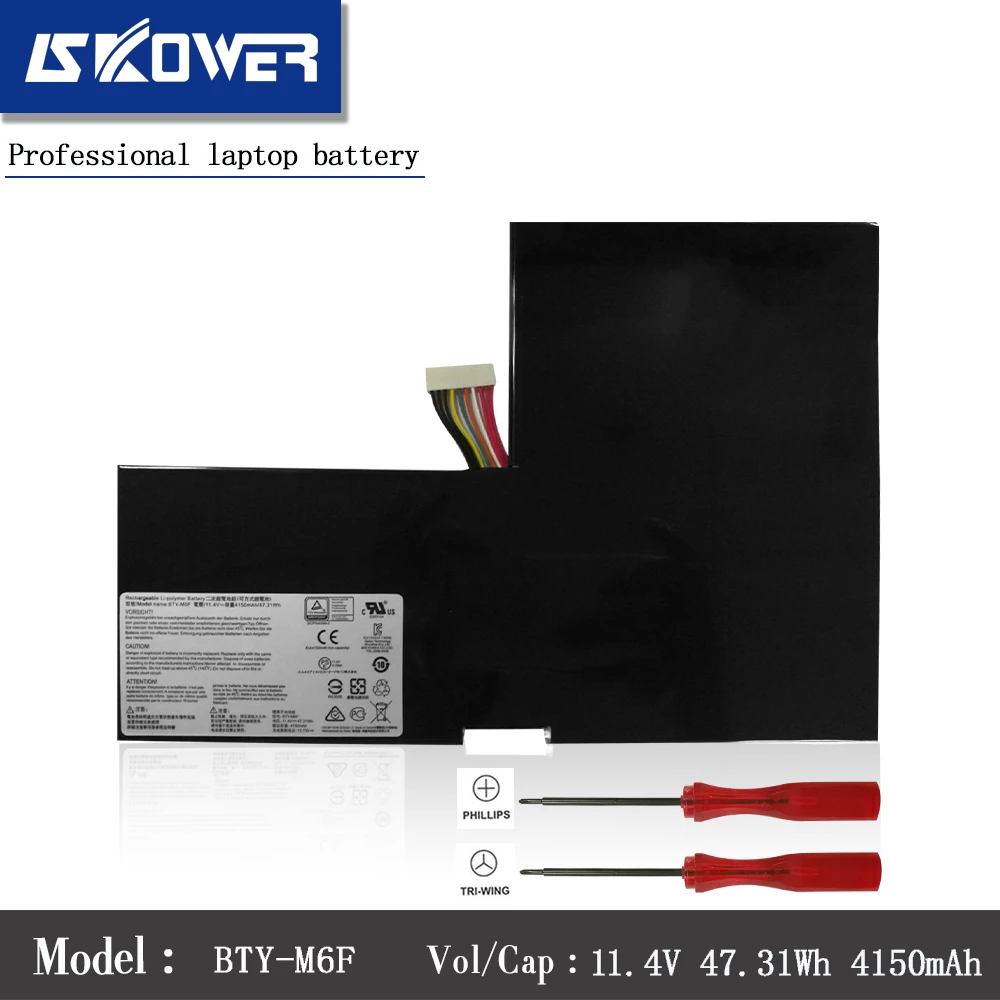 

SKOWER BTY-M6F Battery For MSI GS60 MS-16H2 2PL 6QE 2QE 2PE 2QC 2QD 6QC 6QC-257XCN Series 11.4V 4150mAh