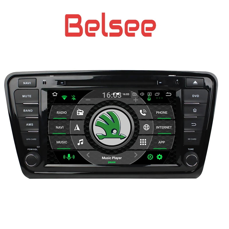 Автомагнитола Belsee для Skoda Octavia мультимедийный проигрыватель с GPS навигацией