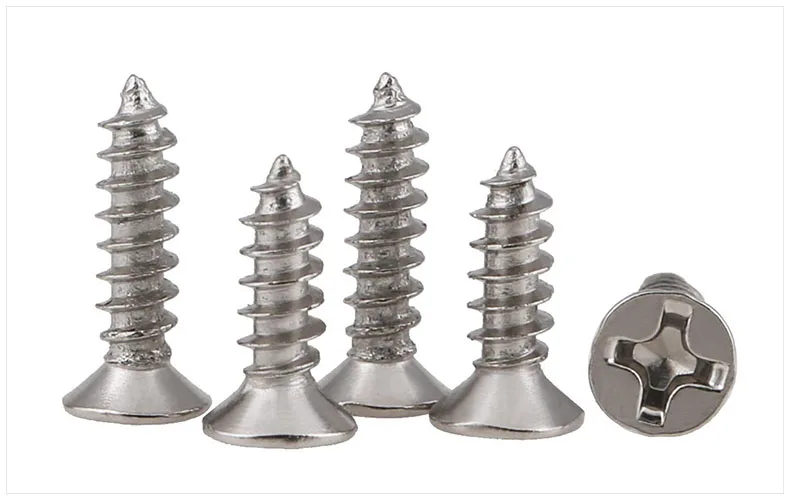 Nickel Plated Countersunk Head Tapping Head Flat Head Tapping Screw Electronic Screw M1 M1.2 M1.4 M1.7 M2  1PCS 1000Pcs