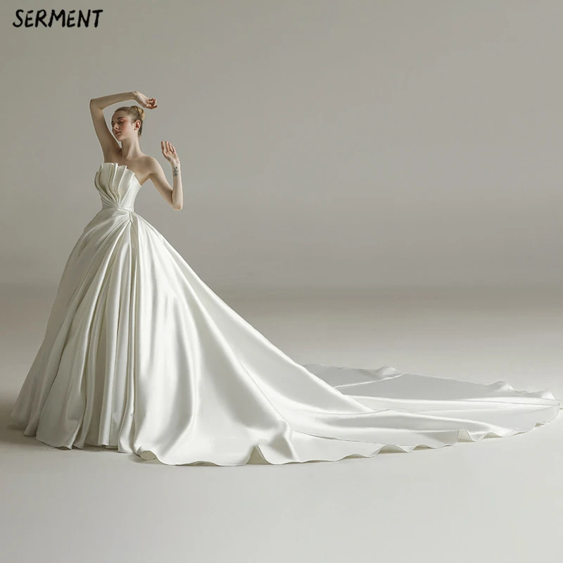 

Main Wedding Dress 2019 New Bride Champagne Color Shoulder Summer Simple Long Tail French Light Sen Female