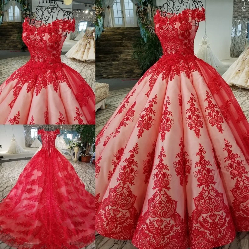 rojo auténtico para quinceañeras, Vestidos De baile 2018, Vestidos De 15 Anos, rebordear, cristal, Debutante, Vestidos, vestido|Vestidos de novia| - AliExpress