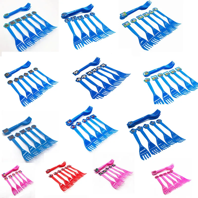 

10pcs/pack cartoon disposable forks cartoon birthday party decorations cartoon theme disposable plastic forks