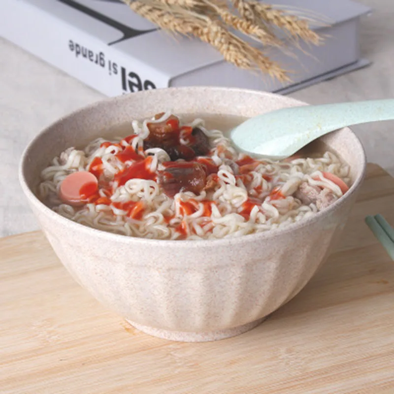 

Eco-friendly Infant Wheat Bowl Straw Household Baby Rice Noodle Salad stalk Bowl Household wheat Tableware 1PC