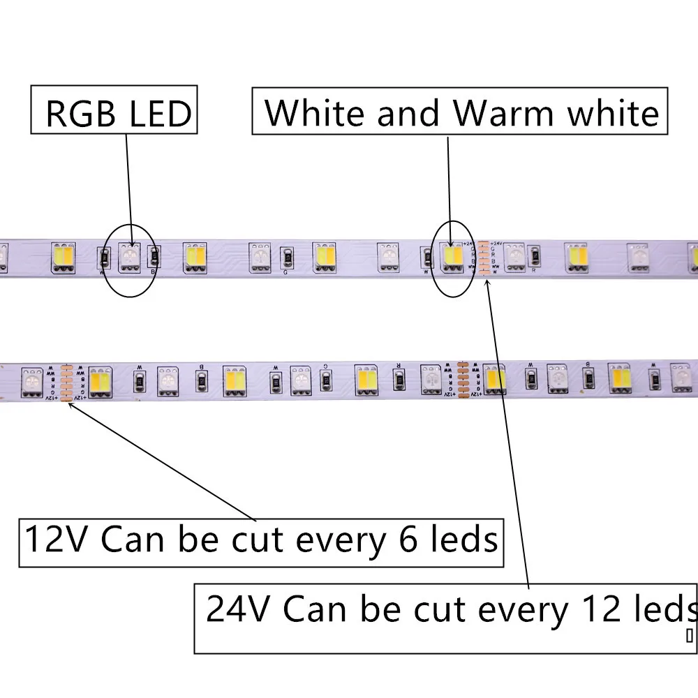 US $11.22 5M LED Strip Light RGB CCT RGBW 5050 SMD Led Tape Non Waterproof Led Stripe Bar Light String Holiday Decoration Lights 12V 24V