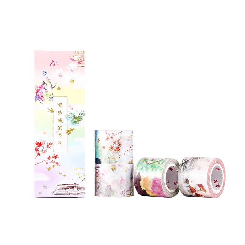 

Washi Tape 4 Rolls The Solar Terms of Forbidden City Series Decoration Masking Tape for DIY Gift Card Scrapbook Planner Album