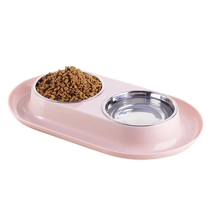 Stainless Steel Pets Dogs Feeders Bowls Double Dogs Cats Feeders Bowls Outdoor Drinking Water Pet Dog Feeders Bowls