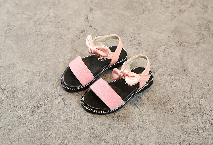 Детские сандалии с бантом 2019 Новая летняя принцесса плоские сандалии дети открытый носок мягкие пляжные туфли обувь для девочек модная